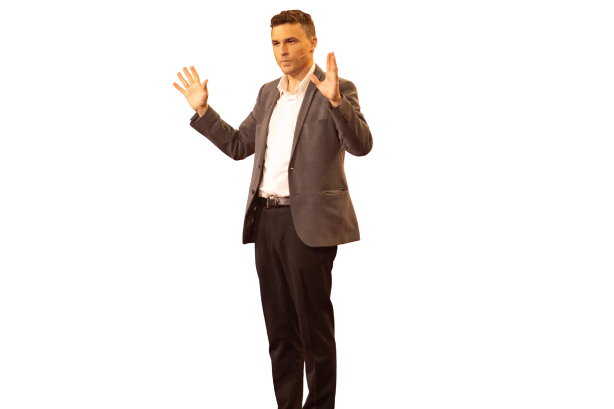 Andy Nunn speaking on stage