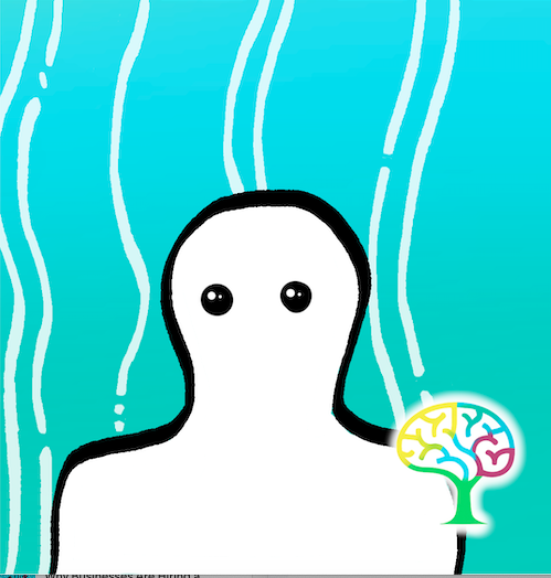Illustration of a surprised figure beside a larger silhouette