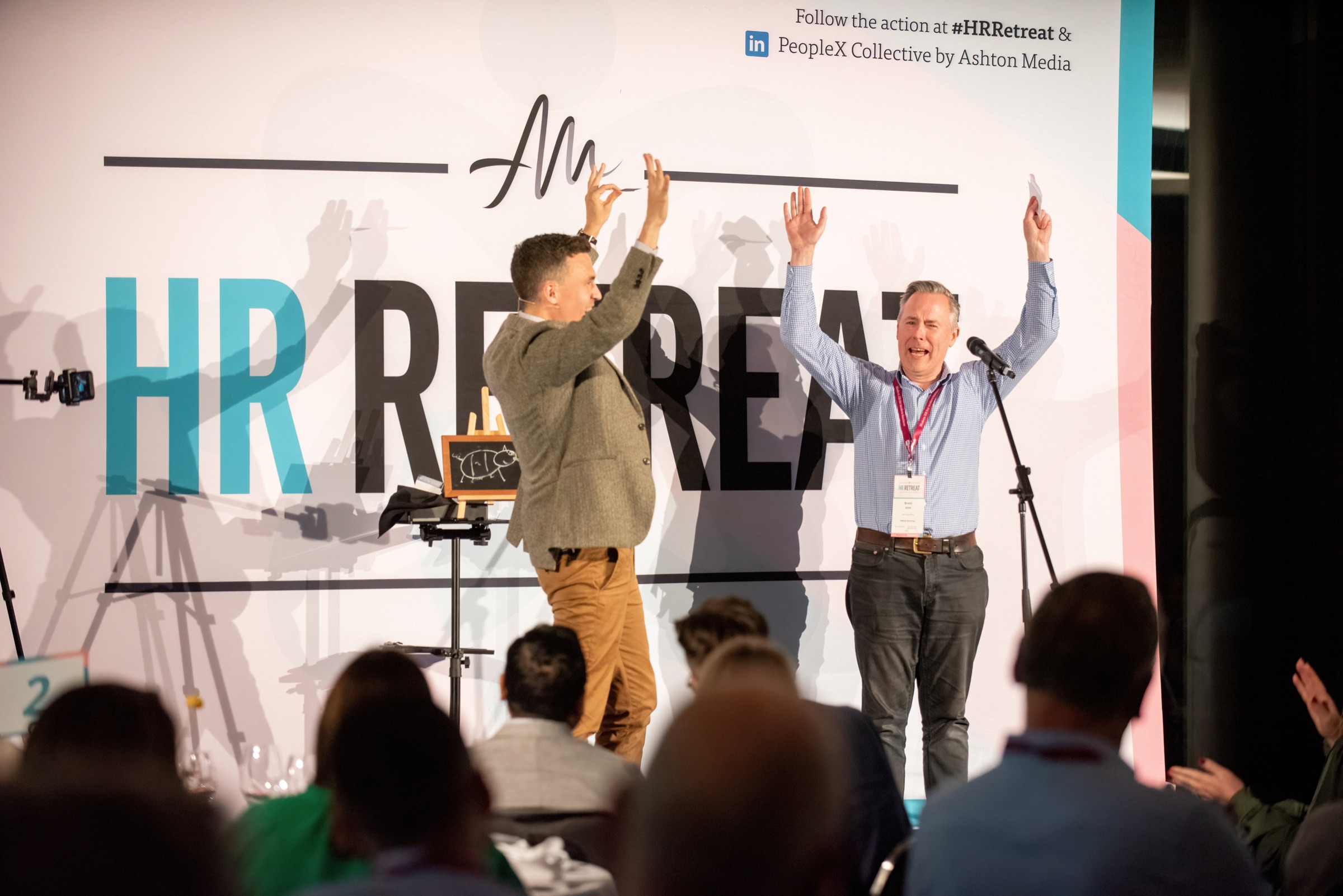 Andy Nunn creating an interactive moment with event guests in Melbourne