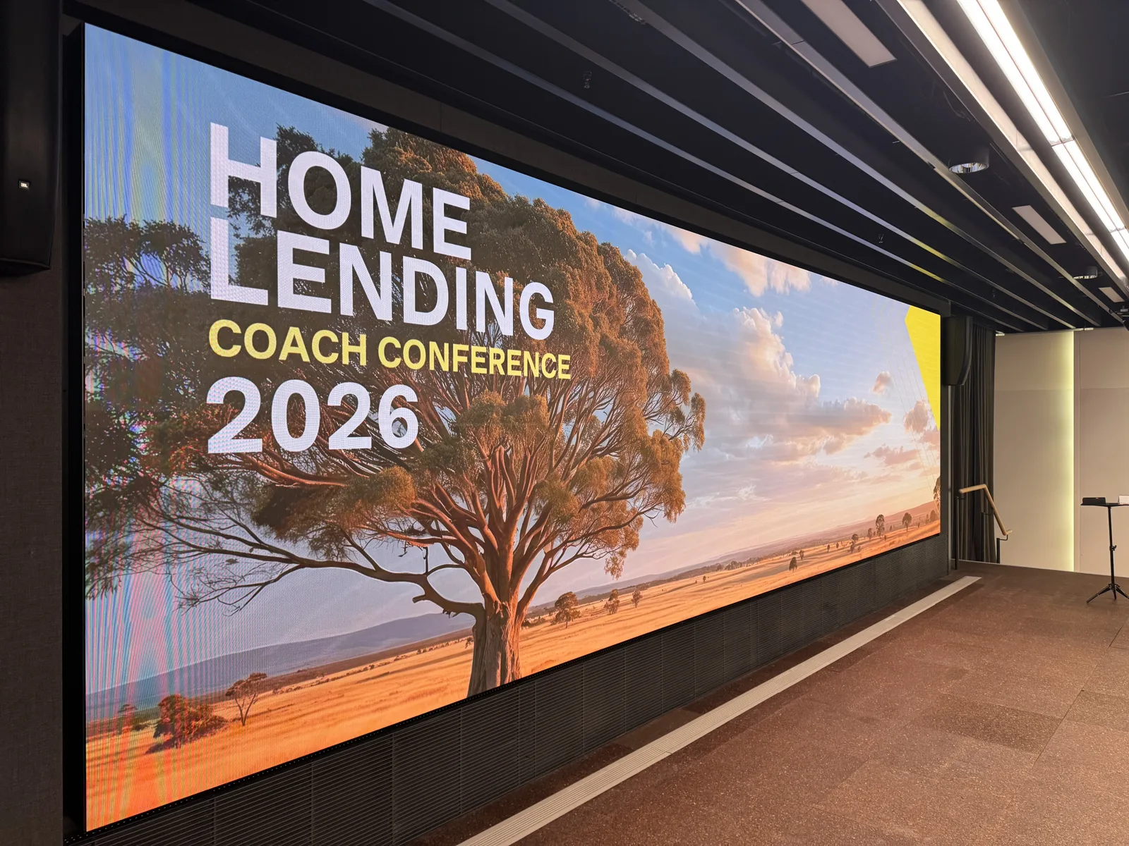 Home Lending Coach Conference 2026 stage at Commonwealth Bank’s Darling Harbour event